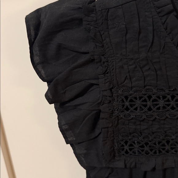 LOFT Black Ruffle Top - Picture 3 of 4